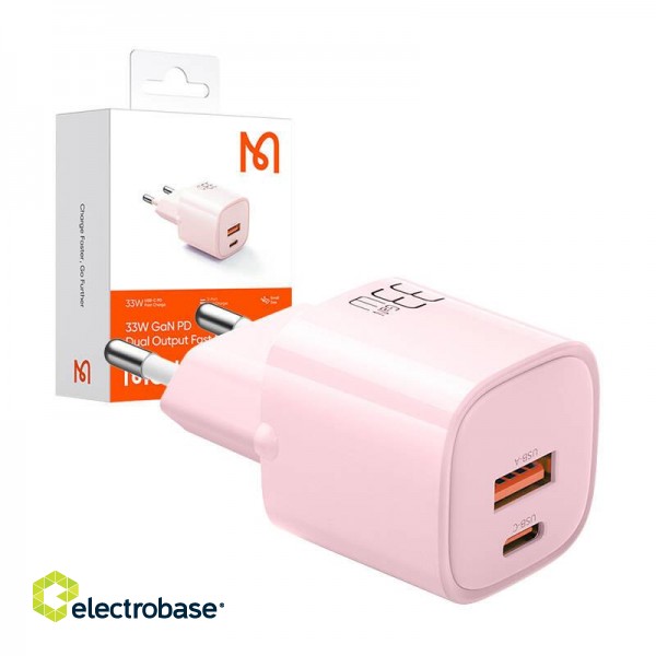 Charger GaN 33W Mcdodo CH-0155 USB-C, USB-A (pink) image 2