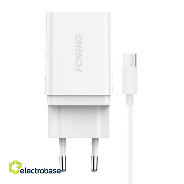 Fast charger Foneng K300 1x USB 3A + USB Micro cable фото 1