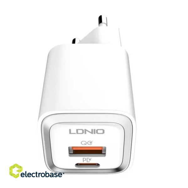 MFi wall charger LDNIO A2318M, USB-C+USB, USB-C to Lightning 20W image 1