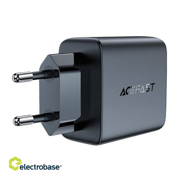 Wall charger Acefast A49 2x USB-C, 35W PD (black) фото 2