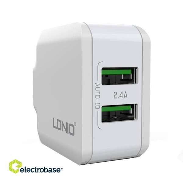 Wall charger  LDNIO A2201 2USB +  Lightning cable image 4