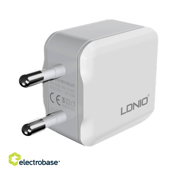 Wall charger  LDNIO A2201 2USB +  Lightning cable image 6