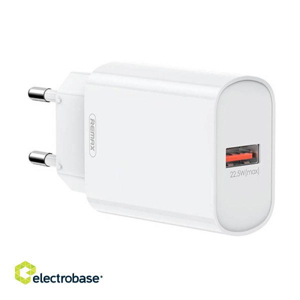 Wall charger Remax, RP-U72, USB, 22.5W (white) фото 1