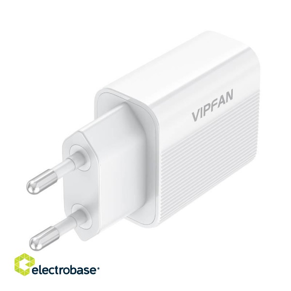 Mains charger VFAN E01, 1x USB, 2.4A + Micro USB cable (white) image 5