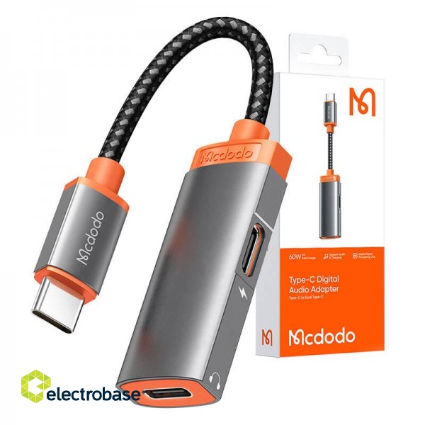 Adapter USB-C to 2x USB-C Mcdodo CA-0520, PD 60W (black) image 4