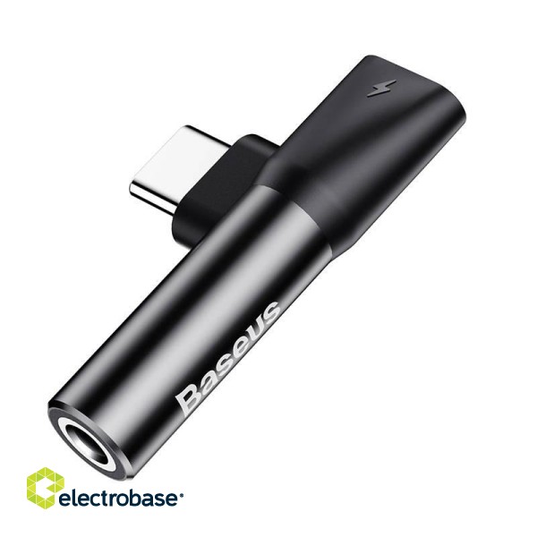 Baseus Audio Adapter USB-C to Mini Jack 3.5mm + USB-C (black) image 1