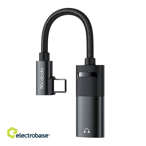 USB-C to AUX mini jack 3.5mm + USB-C adapter, Mcdodo CA-1880 (black) image 1