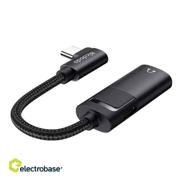 USB-C to AUX mini jack 3.5mm + USB-C adapter, Mcdodo CA-1880 (black) image 3