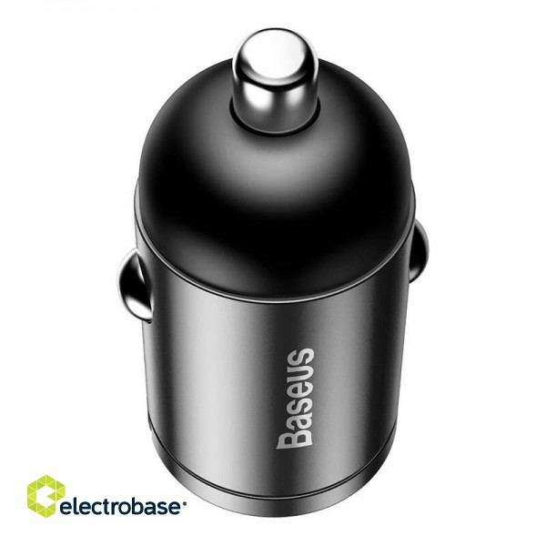 Baseus Tiny Star Mini Quick Charge Car Charger USB Port 30W Grey image 5