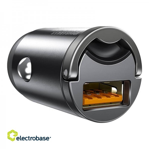 Baseus Tiny Star Mini Quick Charge Car Charger USB Port 30W Grey image 6