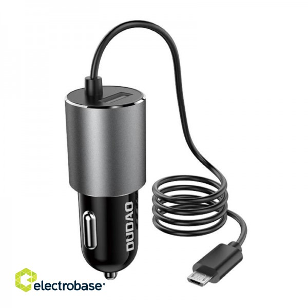 Car charger Dudao R5PROM, micro USB 17W (black)