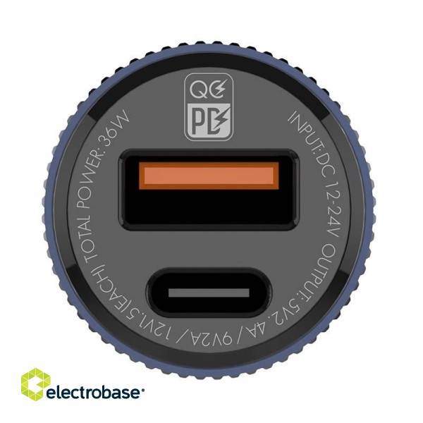LDNIO C510Q USB, USB-C Car charger + USB-C - Lightning cable фото 3
