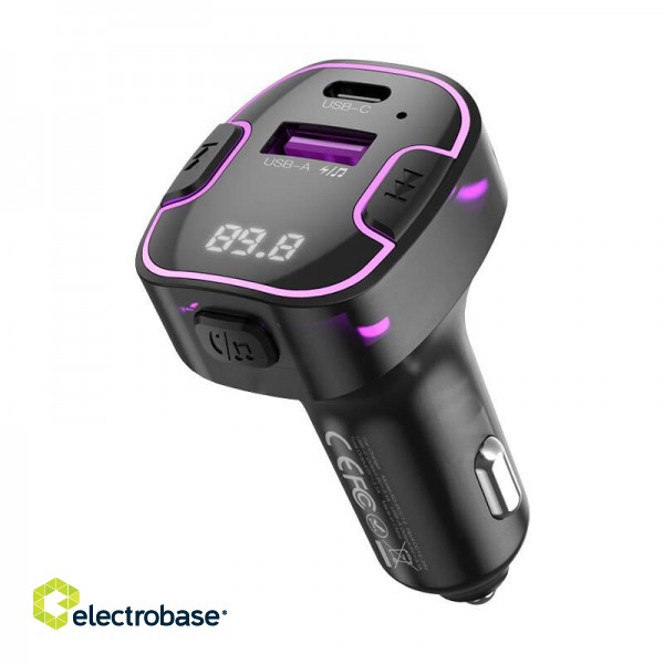 Car charger XO BCC12 Bluetooth MP3+5V3.1A 15W (black) paveikslėlis 1