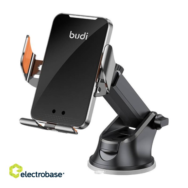 Car Holder with Wireless Charger Budi 15W + 1m USB-C Cable image 1