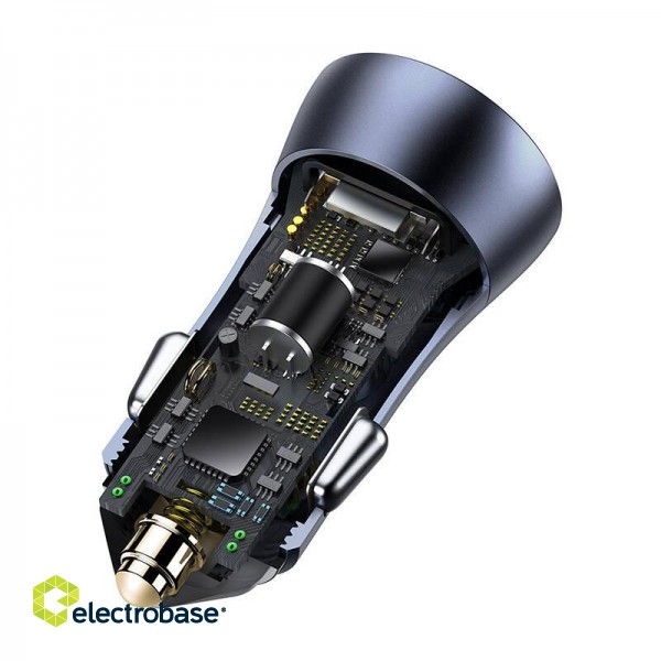Ładowarka samochodowa Baseus Golden Contactor Pro, USB + USB-C, QC4.0+, PD, SCP, 40W (szara) image 7