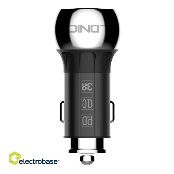 LDNIO C1 USB, USB-C Car charger + USB-C - Lightning Cable image 2