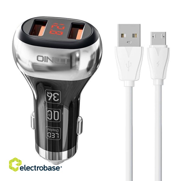 LDNIO C2 2USB Car charger + MicroUSB Cable image 1