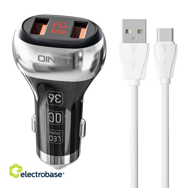 LDNIO C2 2USB Car charger + USB-C Cable image 1