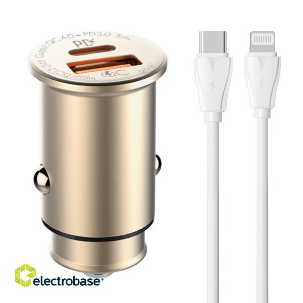 LDNIO C506Q USB, USB-C Car charger + USB-C - Lightning Cable image 1