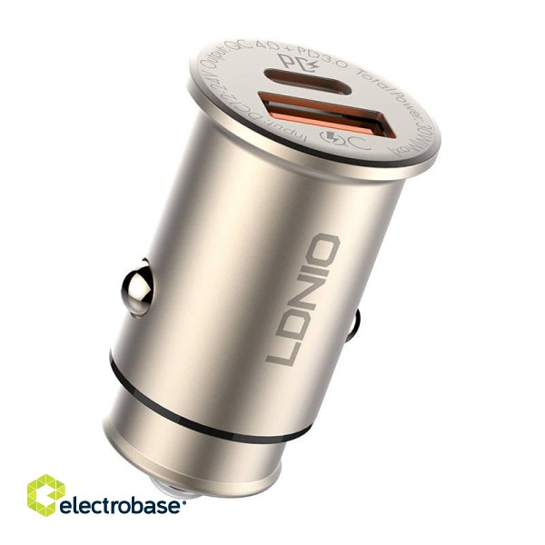 LDNIO C506Q USB, USB-C Car charger + Lightning Cable paveikslėlis 3