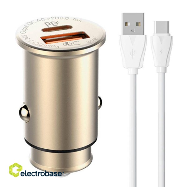 LDNIO C506Q USB, USB-C Car charger + USB-C Cable image 1