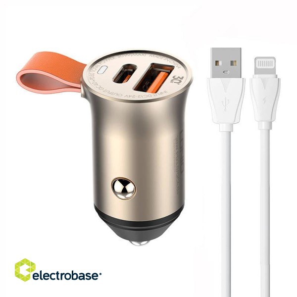 LDNIO C509Q USB, USB-C 30W Car charger + Lightning cable Cable image 1