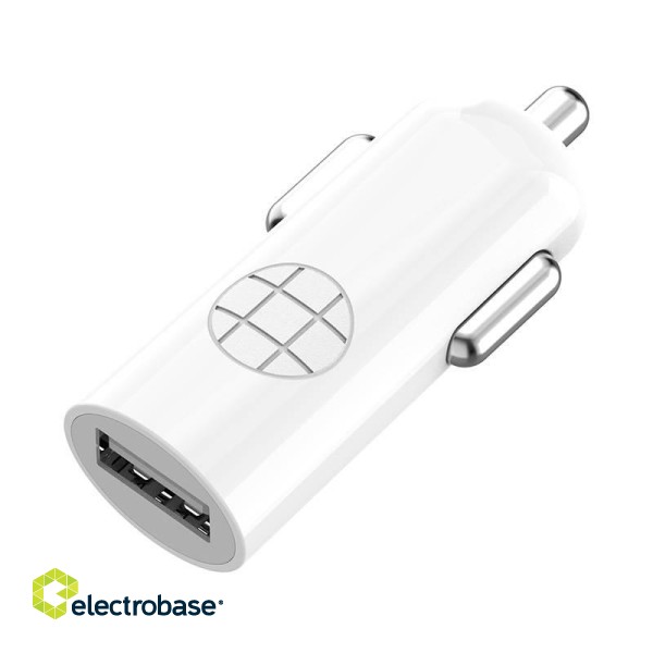 LED car charger Budi 1xUSB-A, 2.4A (white) image 2