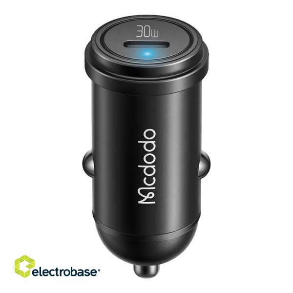 Mcdodo CC-7491 car charger, 1x USB-C, 30W (black) фото 1