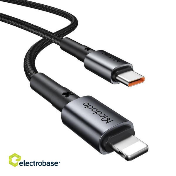 Mcdodo CC-7492 car charger, USB-C, 30W + USB-C to Lightning cable (black) paveikslėlis 4