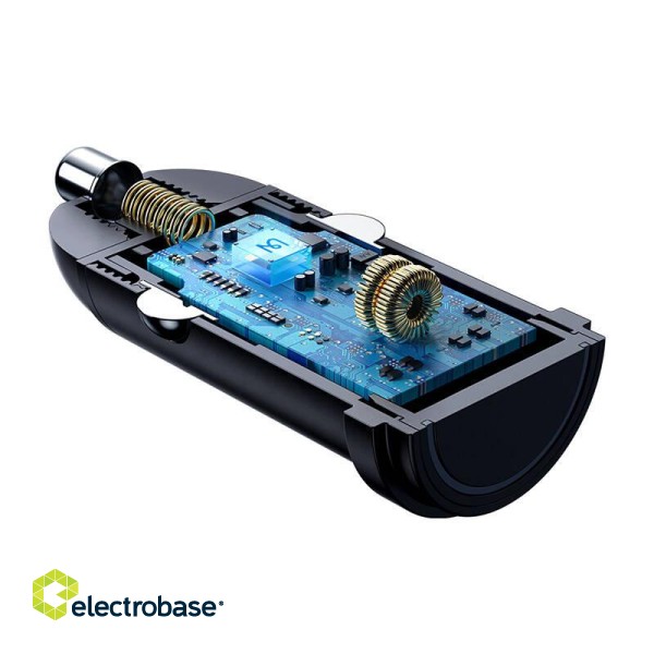 Mcdodo CC-7492 car charger, USB-C, 30W + USB-C to Lightning cable (black) paveikslėlis 6