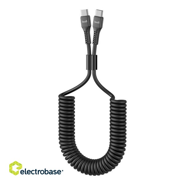 USB-C to USB-C spring cable Budi, 1.8m, 65W