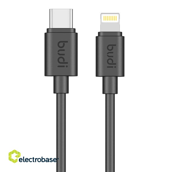 USB-C to Lightning cable Budi, 1.2m, 35W (black)