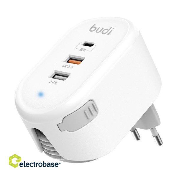 Wall Charger Budi 1m cable 30W (white) paveikslėlis 2