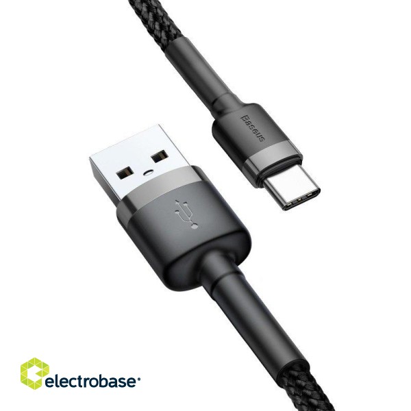 Baseus Cafule cable USB-C 3A 0.5m (Gray+Black) paveikslėlis 4
