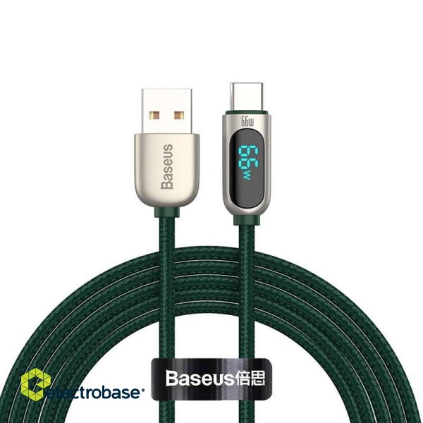 Baseus Display Cable USB to Type-C, 66W, 1m (green) image 7