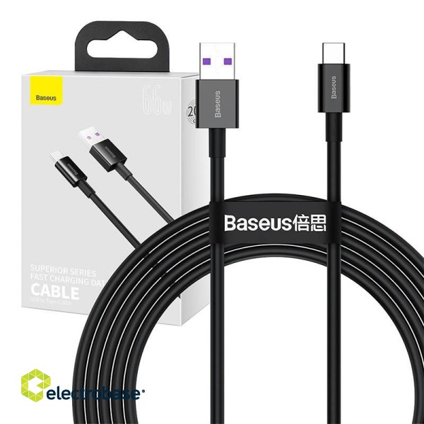 Baseus Superior Series Cable USB to USB-C, 66W, 2m (black) image 1