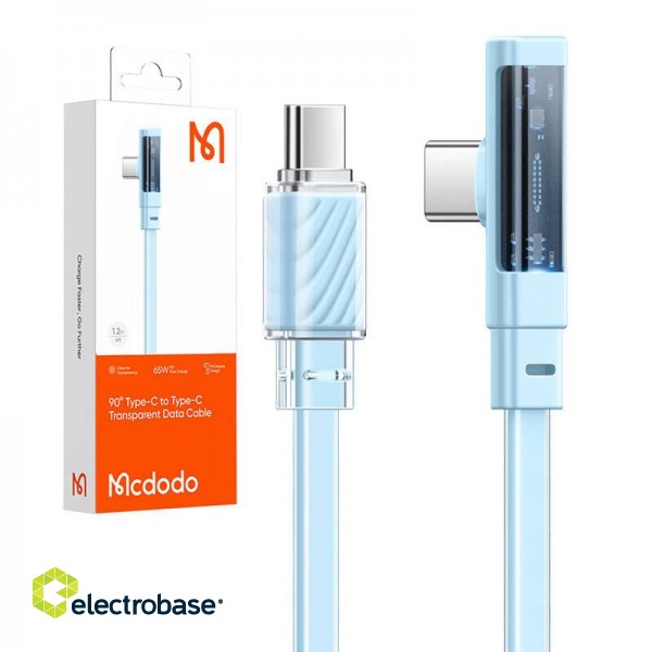 Cable USB-C to USB-C Mcdodo CA-3452 100W 90 Degree 1.2m (blue) фото 4