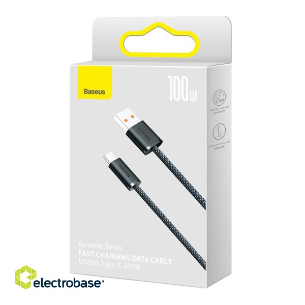 Cable USB to USB-C Baseus Dynamic Series, 100W, 2m (black) фото 5
