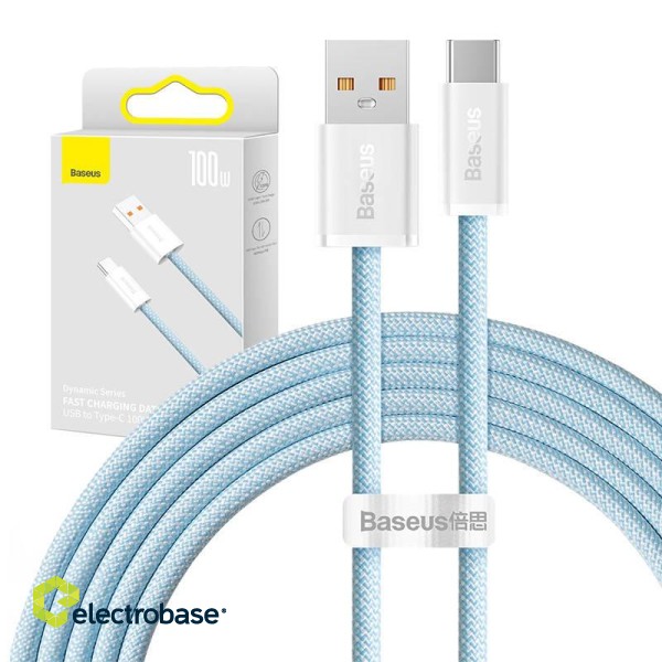 Cable USB to USB-C Baseus Dynamic Series, 100W, 2m (blue) paveikslėlis 1