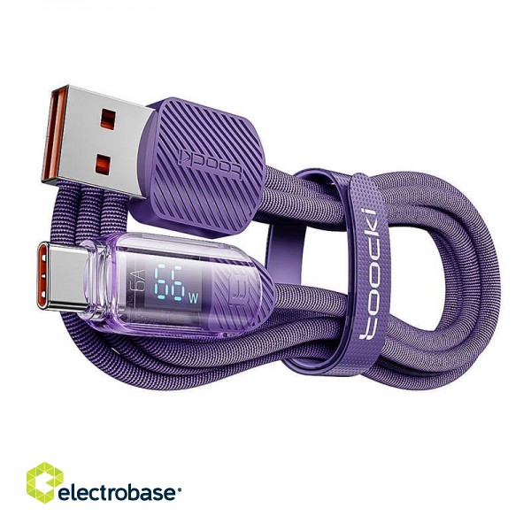 Cable USB to USB-C Toocki TXCTYX05-P, 1m, FC 66W (purple) фото 3