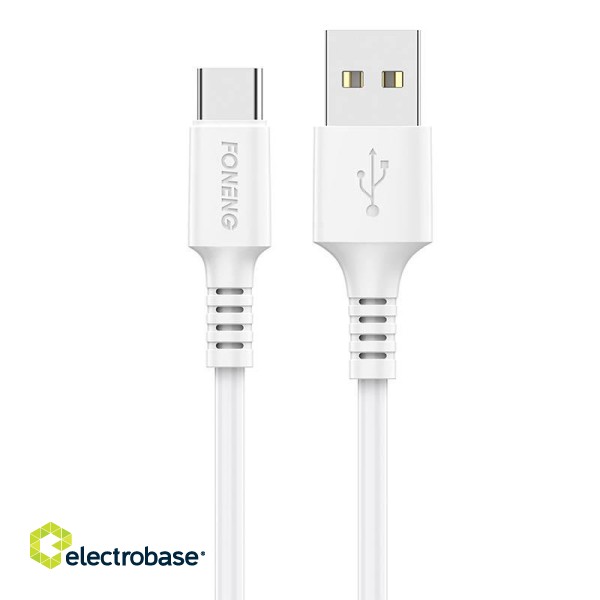 Cable USB to USB C Foneng, x85 3A Quick Charge, 1m (white) paveikslėlis 1
