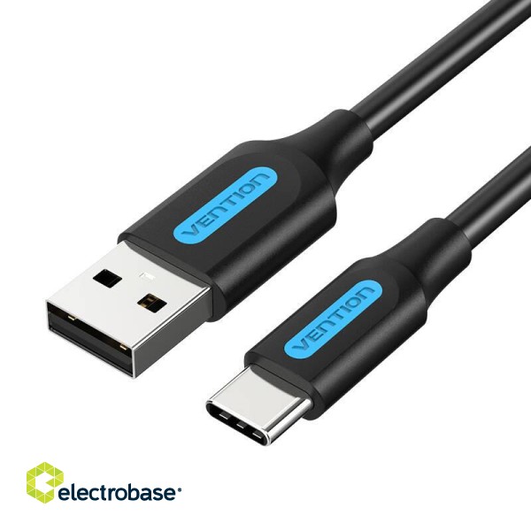 Cable USB-A 2.0 to USB-C Vention COKBC 3A 0,25m (black) image 2