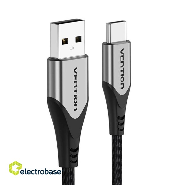 USB 2.0 A to USB-C cable Vention CODHC 3A 0,25m gray фото 2