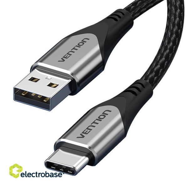 USB 2.0 A to USB-C cable Vention CODHC 3A 0,25m gray фото 4