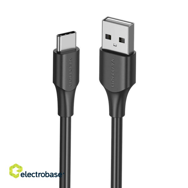 USB 2.0 to USB-C cable Vention CTHBC 3A, 0,25m black фото 2