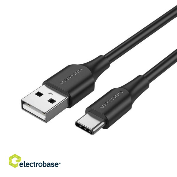 USB 2.0 to USB-C cable Vention CTHBC 3A, 0,25m black paveikslėlis 4