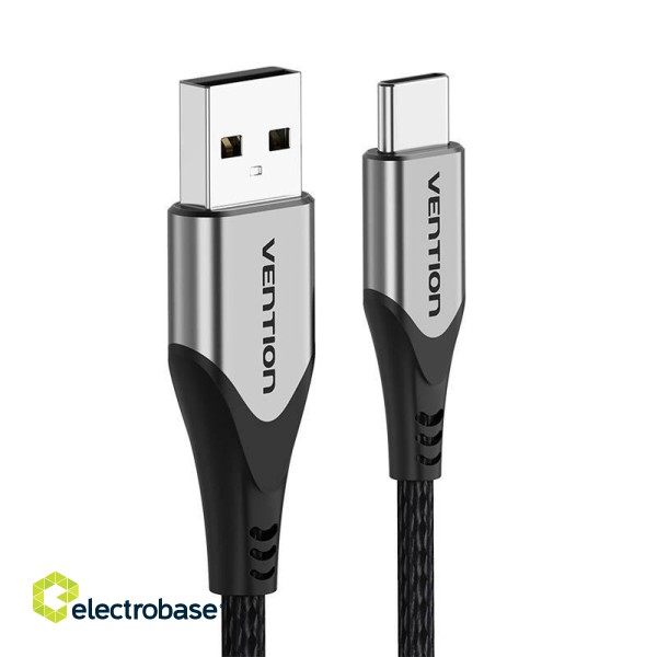 USB 2.0 A to USB-C Cable Vention CODHH 3A 2m Gray image 2