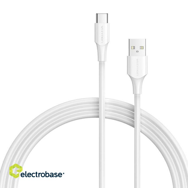 USB 2.0 A to USB-C 3A Cable Vention CTHWF 1m White image 1