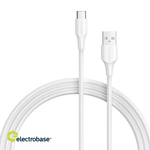 USB 2.0 A to USB-C 3A Cable Vention CTHWI 3m White image 1