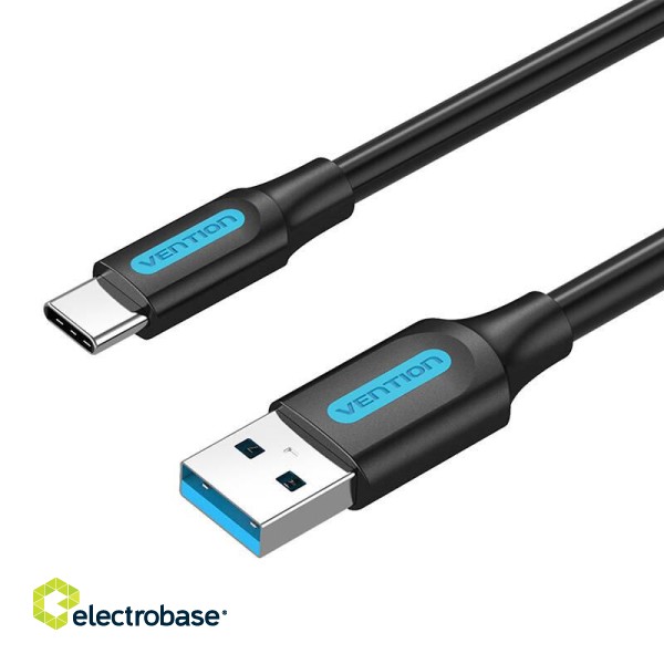 USB 3.0 A to USB-C Cable Vention COZBG 3A 1.5m Black PVC